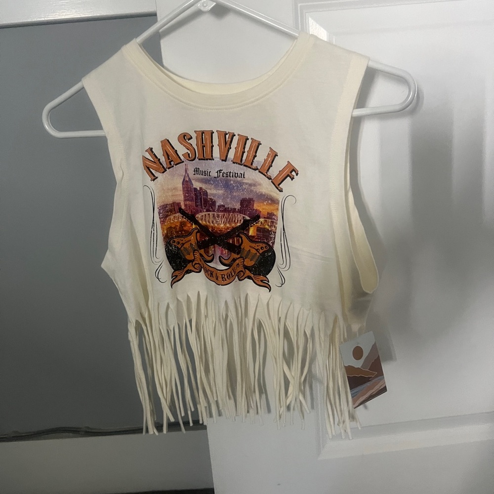 Nashville fringe tank top